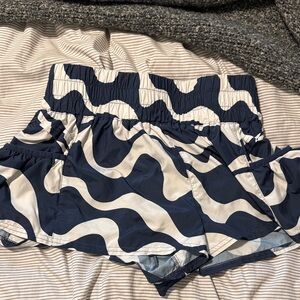Free people Navy and White Patterned Shorts